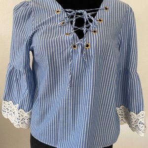 Beautiful blouse from Zara Basic Collection striped. Size M.